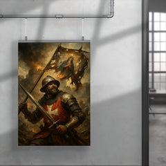 Siege of Malta defender under shattered saint banner poster 4