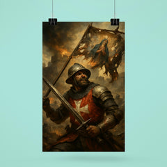 Siege of Malta defender under shattered saint banner poster 6