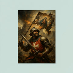 Siege of Malta defender under shattered saint banner poster 8