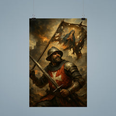 Siege of Malta defender under shattered saint banner poster 9