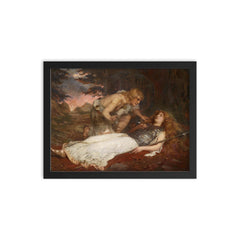 Siegfried and Brunnhilde by Charles Ernest Butler, 1909 framed print on a plain backdrop in size 12"x16".