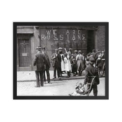 Sign on London Shop to Prevent Anti-German Protest Attacks, 1915 framed print on a plain backdrop in size 16"x20".