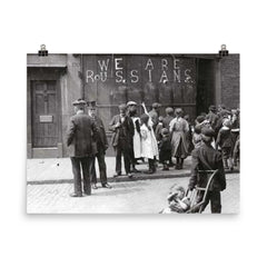 Sign on London Shop to Prevent Anti-German Protest Attacks, 1915 poster on a plain backdrop in size 8"x10".