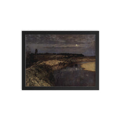 Silence by Isaac Ilyich Levitan, 1898 framed print on a plain backdrop in size 12"x16".