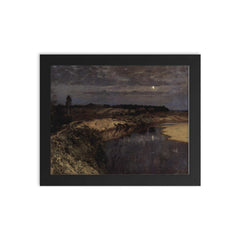 Silence by Isaac Ilyich Levitan, 1898 framed print on a plain backdrop in size 8"x10".