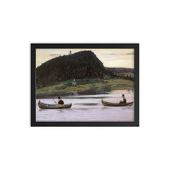 Silence by Mikhail Nesterov framed print on a plain backdrop in size 12"x16".