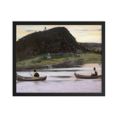 Silence by Mikhail Nesterov framed print on a plain backdrop in size 16"x20".
