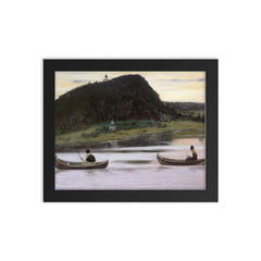 Silence by Mikhail Nesterov framed print on a plain backdrop in size 8"x10".