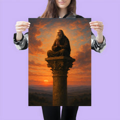 Simeon Stylites atop his pillar at dawn poster 3