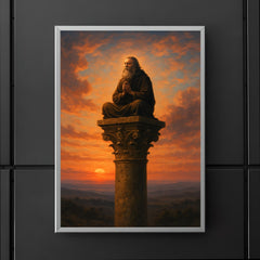 Simeon Stylites atop his pillar at dawn poster 5