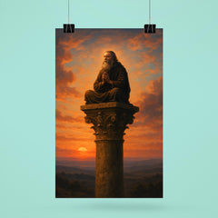 Simeon Stylites atop his pillar at dawn poster 6