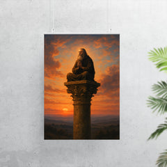 Simeon Stylites atop his pillar at dawn poster 7