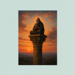 Simeon Stylites atop his pillar at dawn poster 8