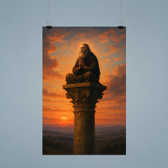 Simeon Stylites atop his pillar at dawn poster 9