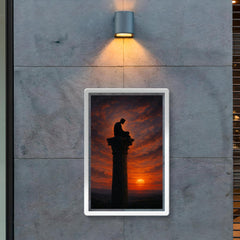 Simeon Stylites atop the pillar at dusk poster 2