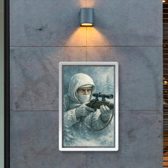 Simo Häyhä in white camouflage silence poster 2