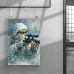 Simo Häyhä in white camouflage silence poster 4