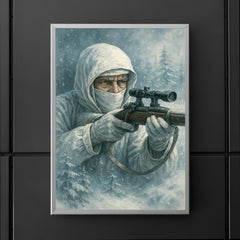 Simo Häyhä in white camouflage silence poster 5