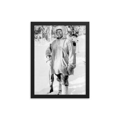 Simo Hayha framed print on a plain backdrop in size 12"x16".