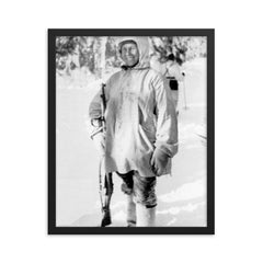 Simo Hayha framed print on a plain backdrop in size 16"x20".