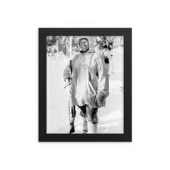 Simo Hayha framed print on a plain backdrop in size 8"x10".