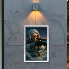 Simo Hayha in snow camouflage twilight poster 2
