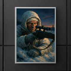 Simo Hayha in snow camouflage twilight poster 5