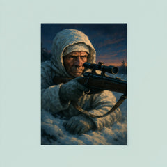 Simo Hayha in snow camouflage twilight poster 8