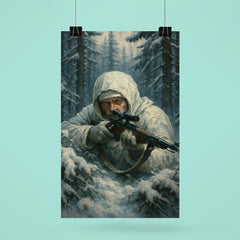 Simo Hayha in snowy forest ambush poster 6