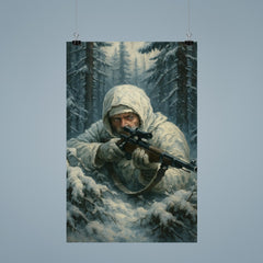 Simo Hayha in snowy forest ambush poster 9