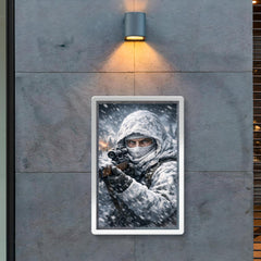 Simo Hayha in white camouflage icy stare poster 2