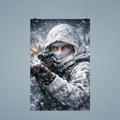Simo Hayha in white camouflage icy stare poster 9