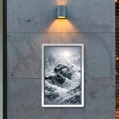 Simo Hayha in white camouflage silence poster 2