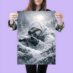 Simo Hayha in white camouflage silence poster 3
