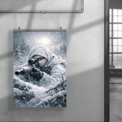 Simo Hayha in white camouflage silence poster 4