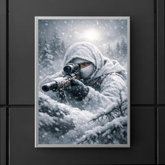 Simo Hayha in white camouflage silence poster 5