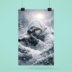 Simo Hayha in white camouflage silence poster 6