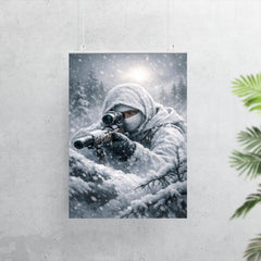 Simo Hayha in white camouflage silence poster 7