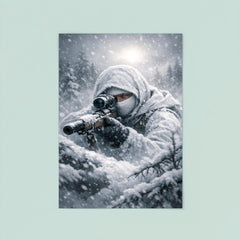 Simo Hayha in white camouflage silence poster 8