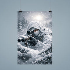 Simo Hayha in white camouflage silence poster 9