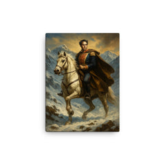 Simón Bolívar crossing the Andes canvas print on a plain backdrop in size 12"x16".