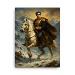 Simón Bolívar crossing the Andes canvas print on a plain backdrop in size 18"x24".