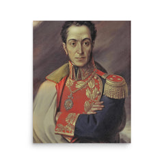 Simon Bolivar poster on a plain backdrop in size 16"x20".