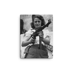 Simone Segouin canvas print on a plain backdrop in size 12"x16".