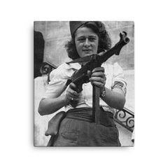 Simone Segouin canvas print on a plain backdrop in size 16"x20".