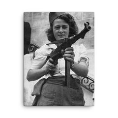 Simone Segouin canvas print on a plain backdrop in size 18"x24".