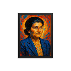 Simone Veil framed print on a plain backdrop in size 12"x16".