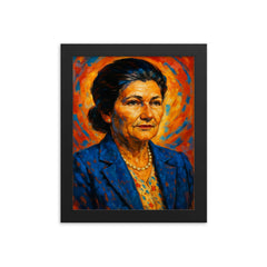 Simone Veil framed print on a plain backdrop in size 8"x10".
