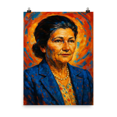 Simone Veil poster on a plain backdrop in size 8"x10".