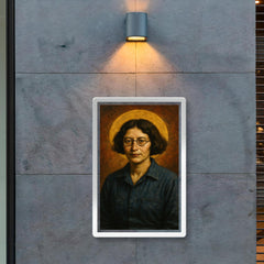 Simone Weil factory overalls and halo poster 2